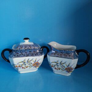 Vintage Moschendorf  Bavaria Lusterware China Cream & Sugar Set / Floral Design